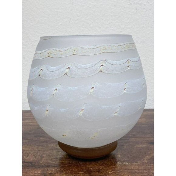 2001 OECG Art Glass Hand Signed 6” Vase Bowl! Nice! 173 - Picture 3 of 6